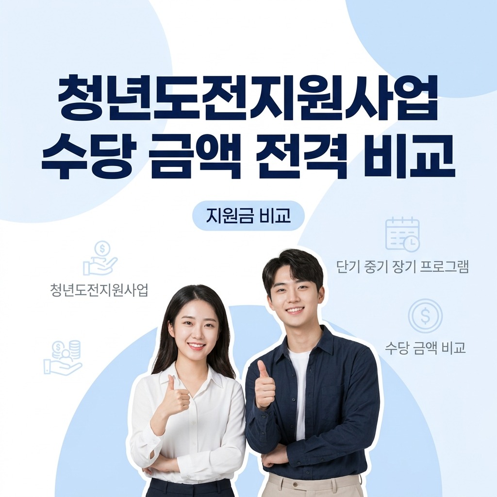 청년도전지원사업 단기 중기 장기 프로그램 수당 금액 비교